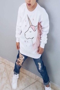 3D unicorn tulle sweatshirt