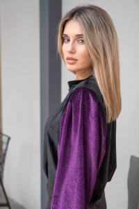 ΜΠΛΟΥΖΑ ΒΕΛΟΥΤΕ PURPLE - GLITTER