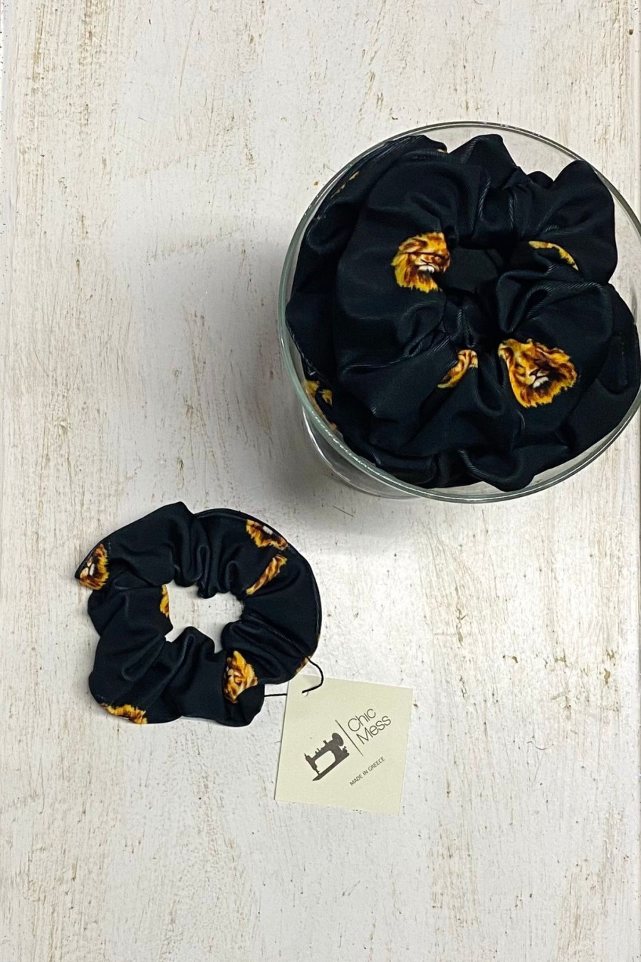 SCRUNCHIE BLACK LIONS