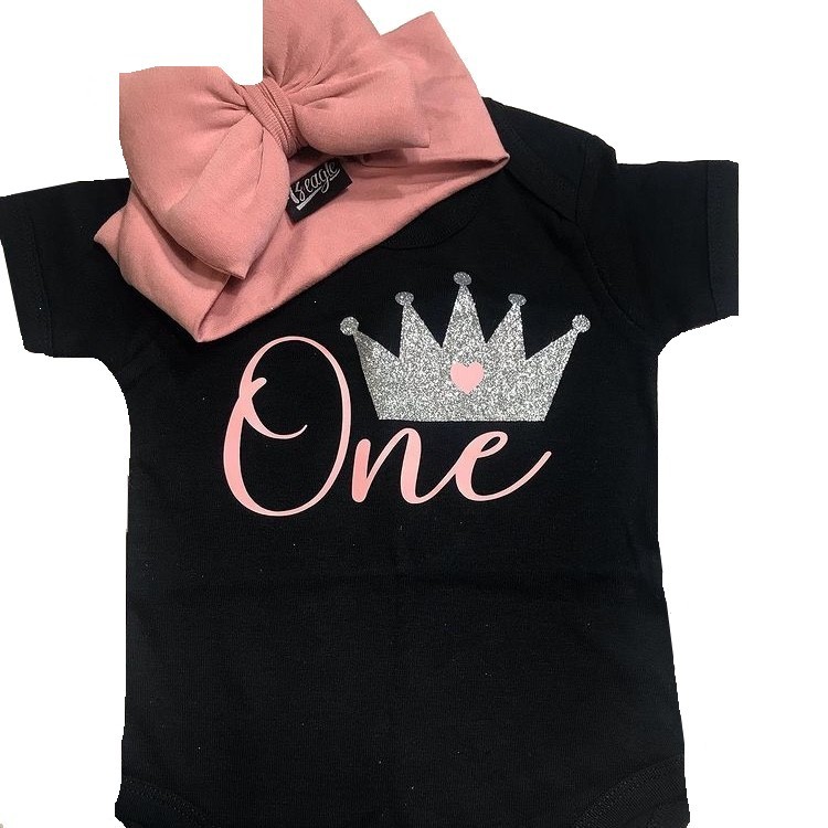 ONE bodysuit with Crown Silver Glitter