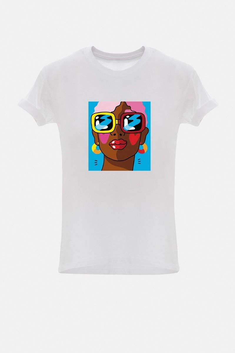 Short sleeve pop artist blouse