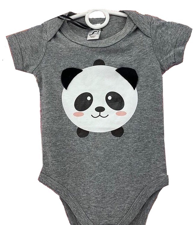 Gray Panda bodysuit