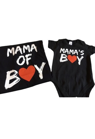 MAMA'S BOY set / red heart