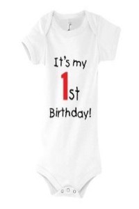 Φορμάκι λευκό It's my 1 birthday / 1 κόκκινο