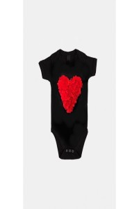 Bodysuit black 3D red heart_0