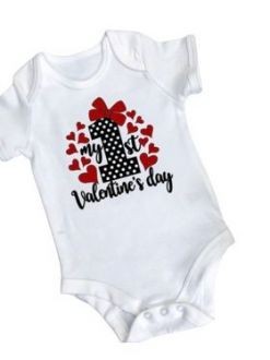 White Valentine's day bodysuit - bow