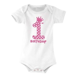 Bodysuit white 1 / pink polka dots