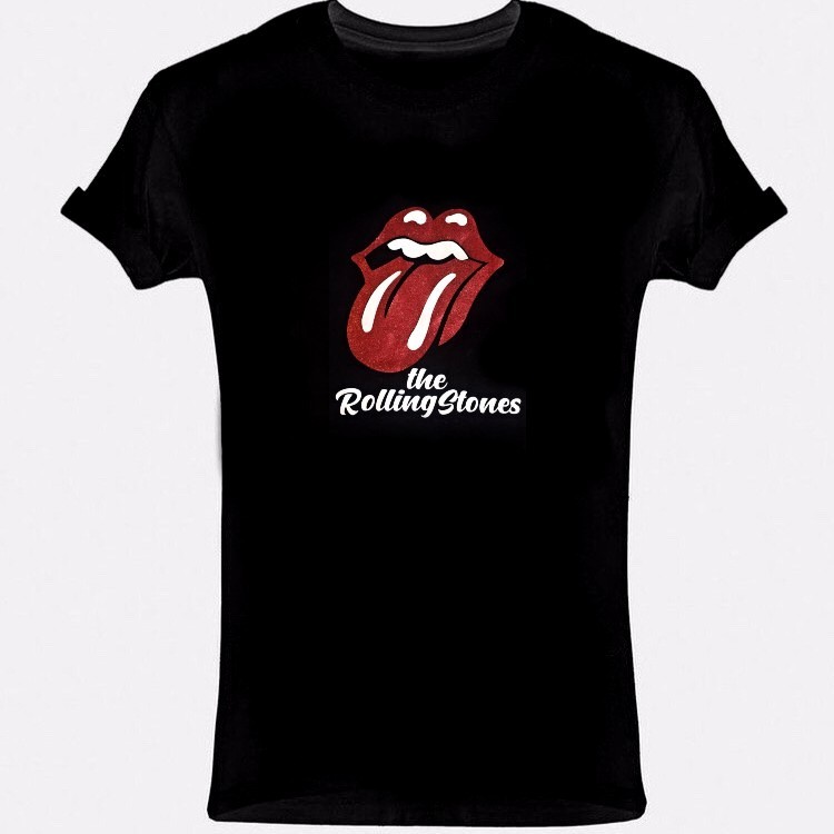 Black Rolling Stones short sleeve blouse