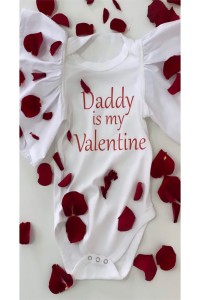 Φορμάκι λευκό κοντομάνικο Daddy is my Valentine