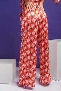 FLOWER CORAL QUEEN TROUSERS