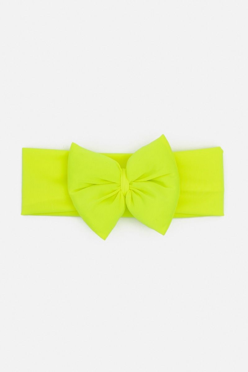 RIBBON PILLOW BOW - neon yellow