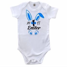 Bodysuit white my 1st Easter blue