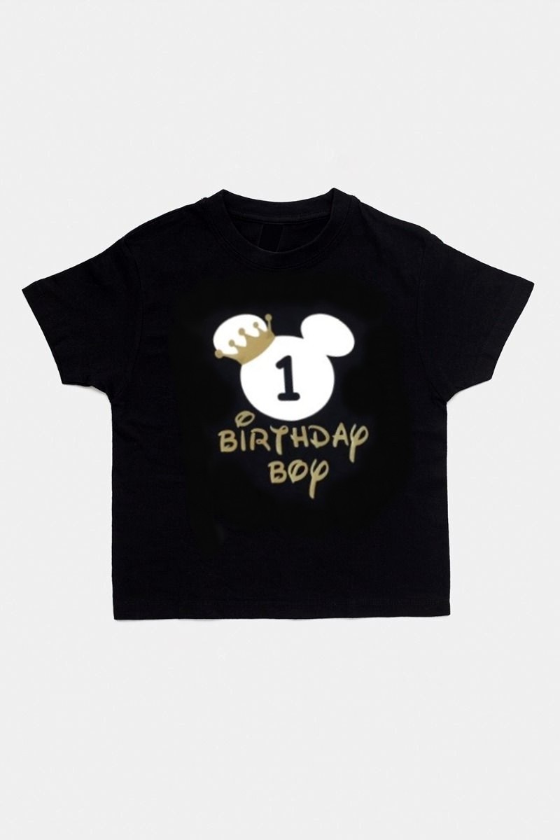 T-shirt black Mickey / birthday boy 1