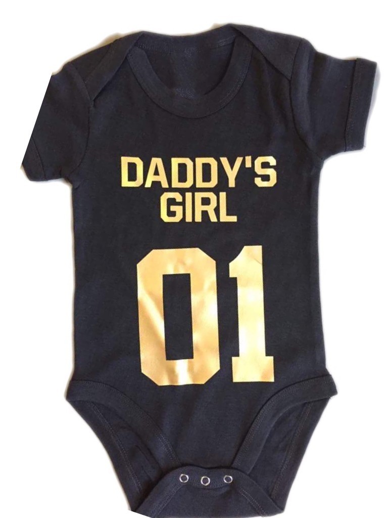 Bodysuit black DADDY'S GIRL 01 gold