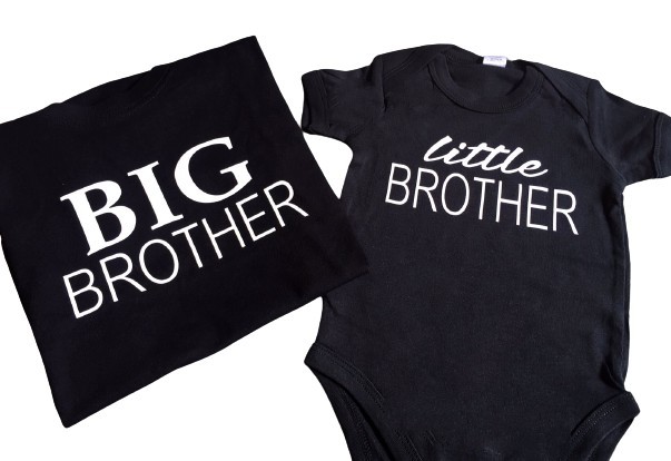 Big brother / little brother black t-shirt set
