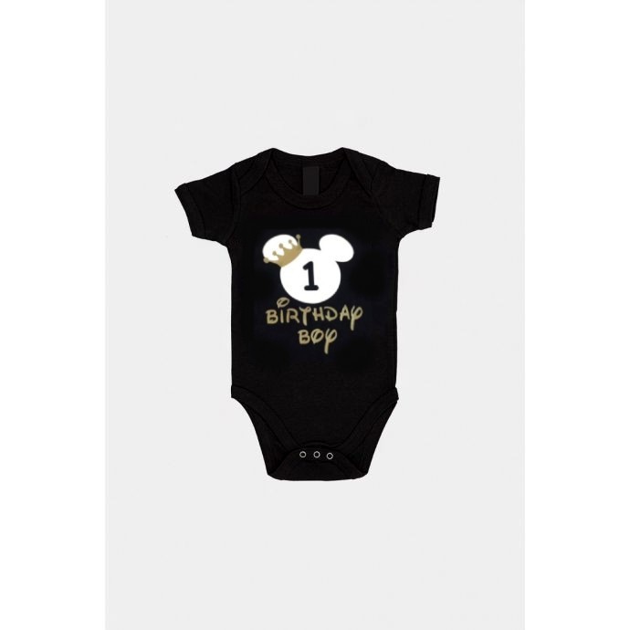 Bodysuit black Mickey / Birthday Boy 1