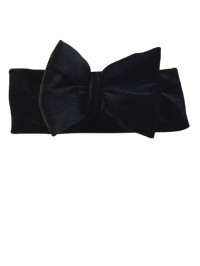 VELVET RIBBON PILLOW BOW - BLACK_0