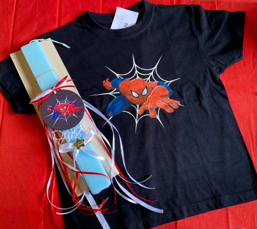 Candle set with Spiderman T-shirt