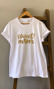 Μπλούζα κοντομάνικη SWEET MOM - χρυσό γκλίτερ