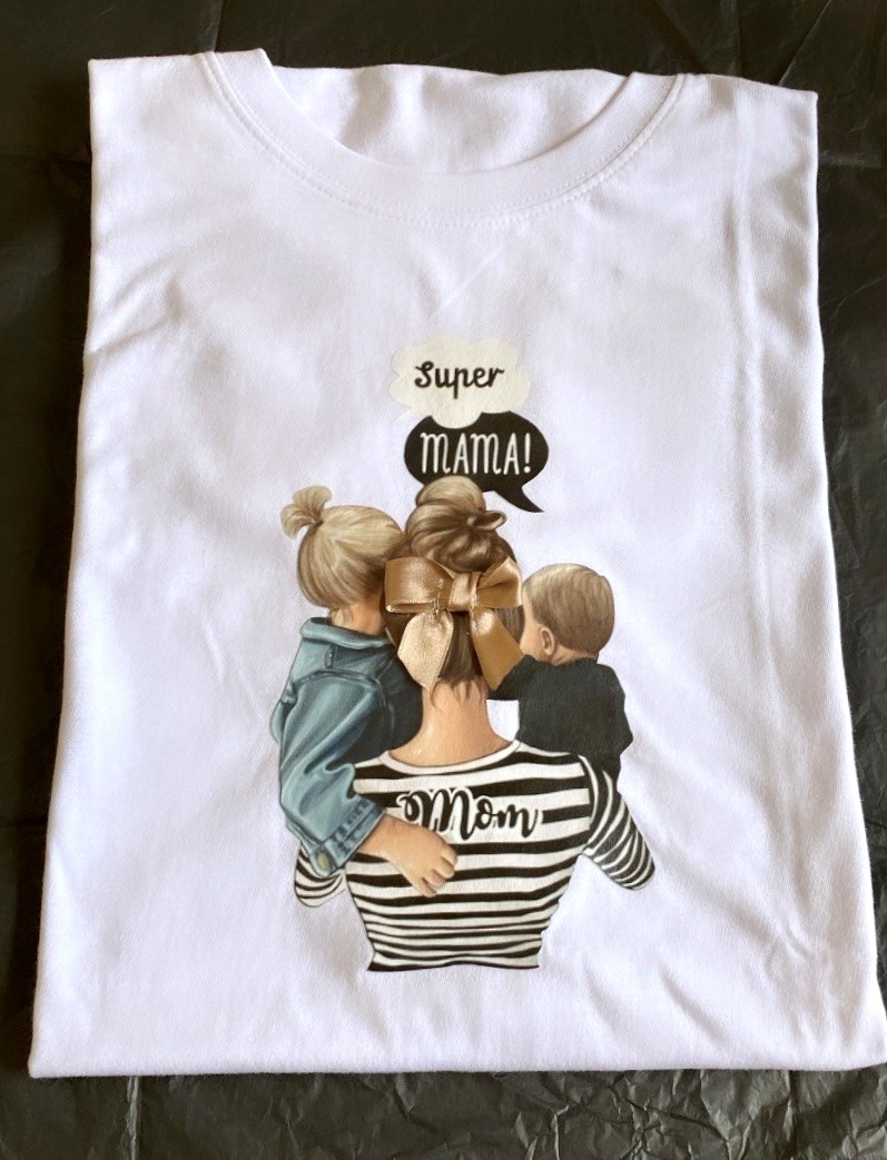 Super mama / girl and boy short-sleeved blouse