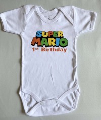 Φορμάκι λευκό SUPER MARIO / 1st Birthday
