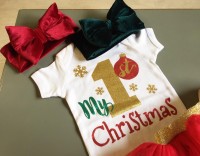 Φορμάκι λευκό My 1st Christmas / glitterxmas
