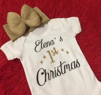 Φορμάκι λευκό "Boukitsa's" 1st Christmas 
