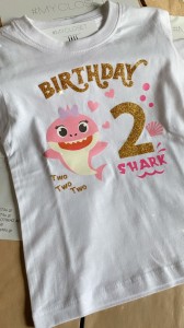 Μπλουζάκι λευκό birthday baby shark / αριθμός γενεθλίων  _0