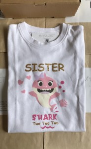 Μπλουζάκι λευκό baby shark / sister two two two _0