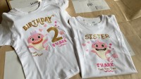 Μπλουζάκι λευκό baby shark / sister two two two 