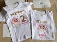Μπλουζάκι λευκό baby shark / sister two two two 