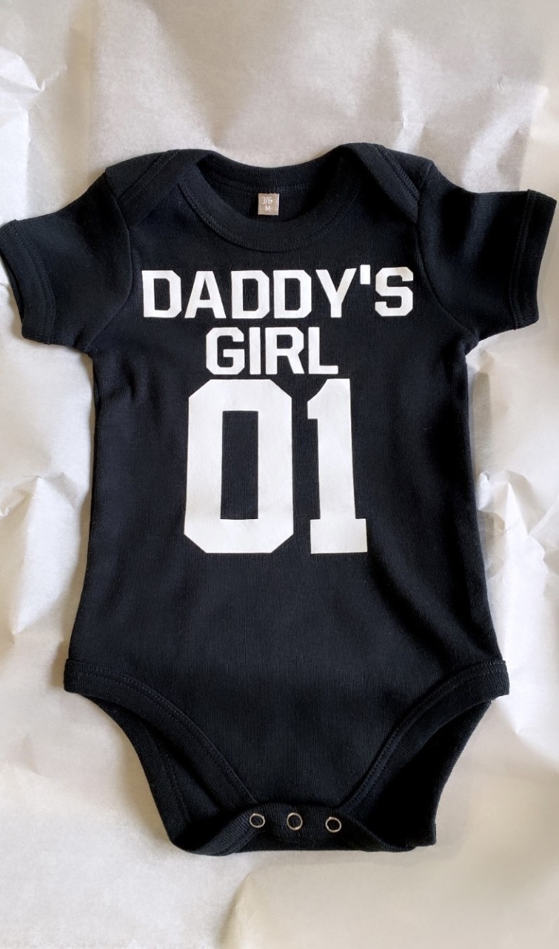 Bodysuit black DADDY'S GIRL 01 white