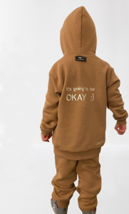 Σετ φόρμες φούτερ it's going to be okay :) / Κάμελ