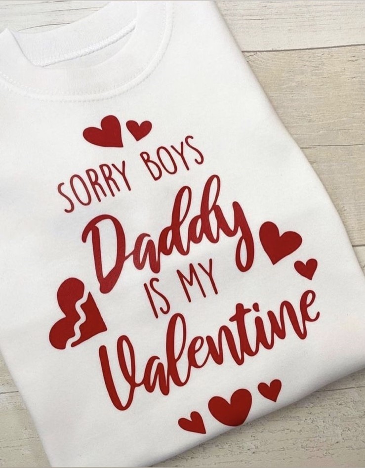 Φούτερ λευκό Sorry Boys Daddy is my Valentine