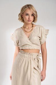 ΚΡΟΥΑΖΕ CROP TOP SPARKLE GOLD - PENNY