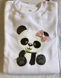 Φούτερ λευκό Panda με μπαμπού 