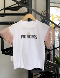 White PRINCESS t-shirt with tulle_0
