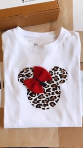Μπλουζάκι κοντομάνικο Animal Print Minnie Με Κόκκινο Φιογκάκι_0