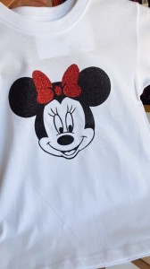 Μπλουζάκι λευκό κοντομάνικο Minnie Mouse γκλίτερ 