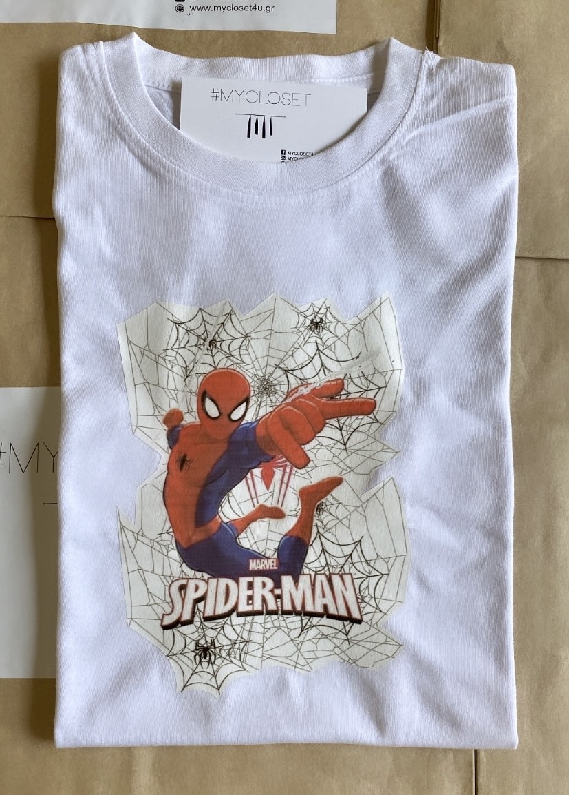 Μπλουζάκι λευκό Spiderman fly