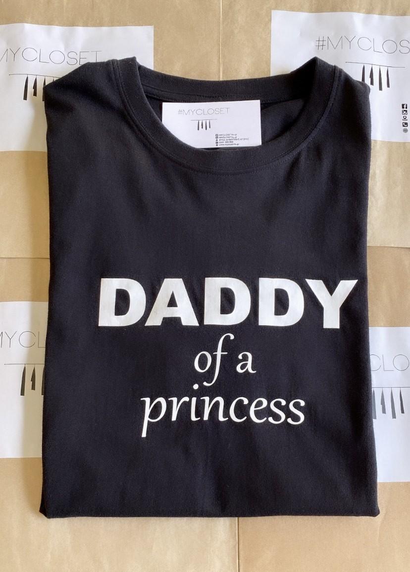Black short-sleeved blouse DADDY of a princess