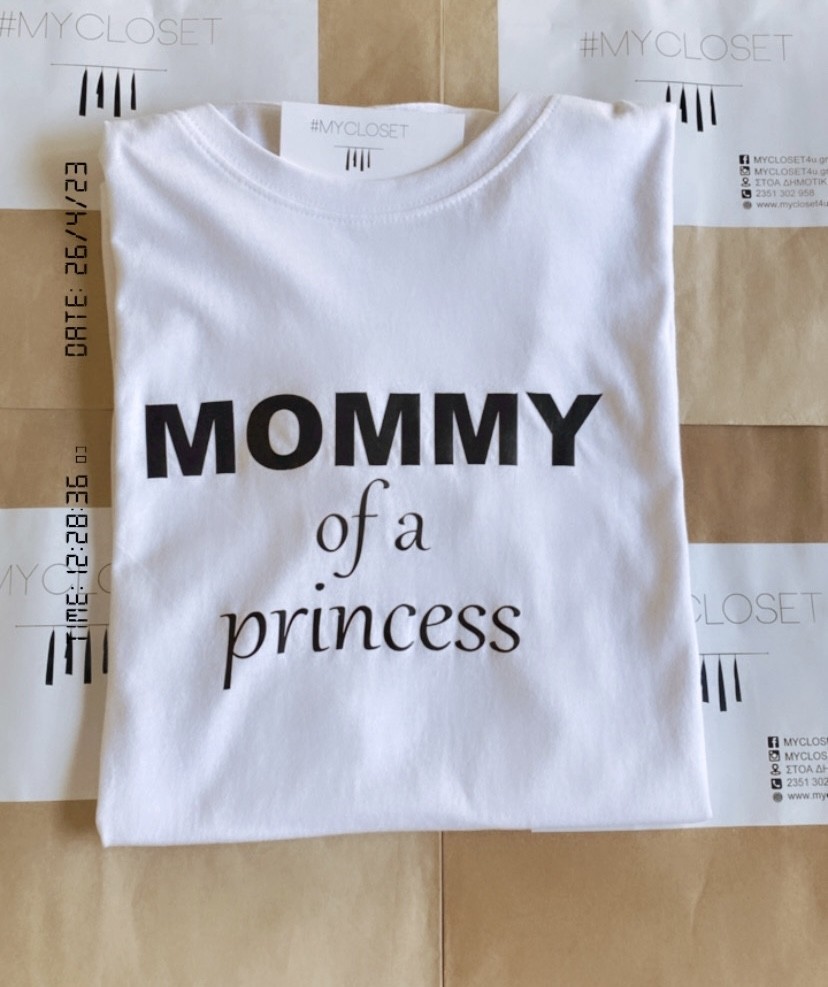 White short-sleeved blouse MOMMY of a princess