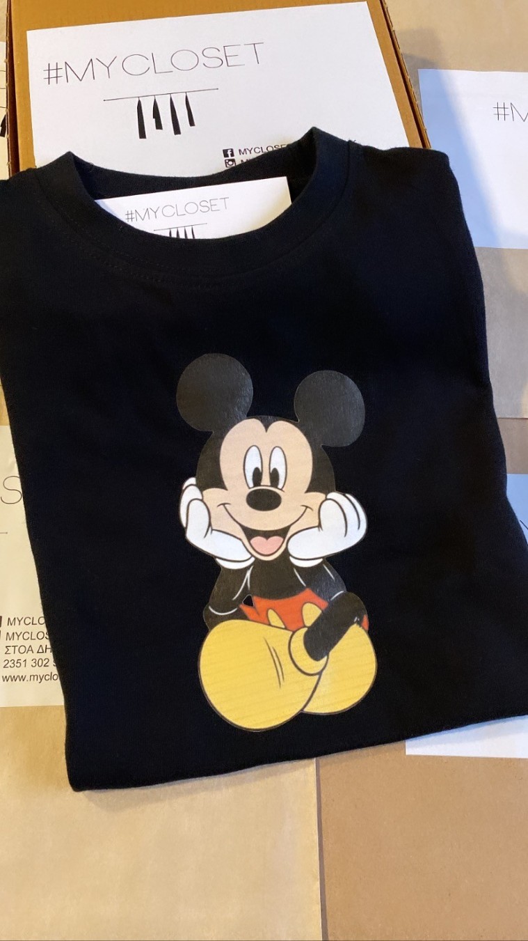 Μπλουζάκι μαύρο κοντομάνικο Mickey mouse swetie