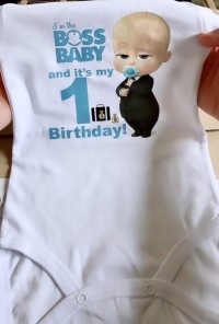 Φορμάκι λευκό Boss baby / 1st Birthday