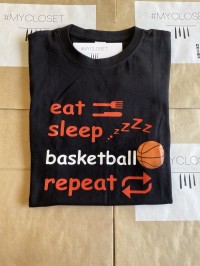 Μπλουζάκι μαύρο κοντομάνικο basketball repeat