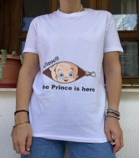 Μπλούζα κοντομάνικη εγκυούλα the prince is here 