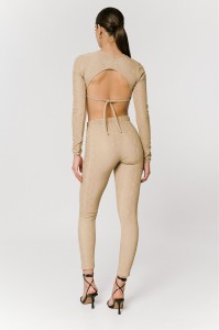 SNAKE BEIGE LEGGINGS - GEORGINA