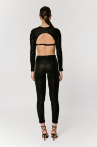 LEOPARD BLACK LEGGINGS - GEORGINA