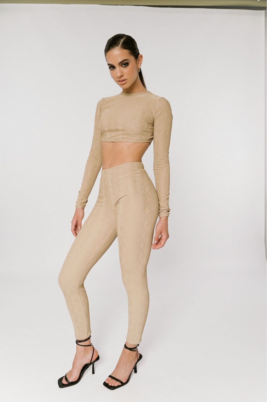 SNAKE BEIGE LEGGINGS - GEORGINA