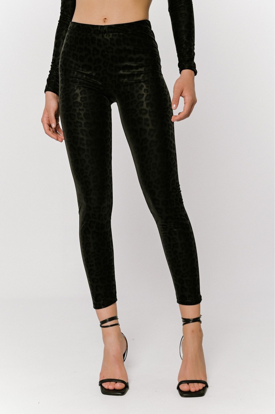 LEOPARD BLACK LEGGINGS - GEORGINA